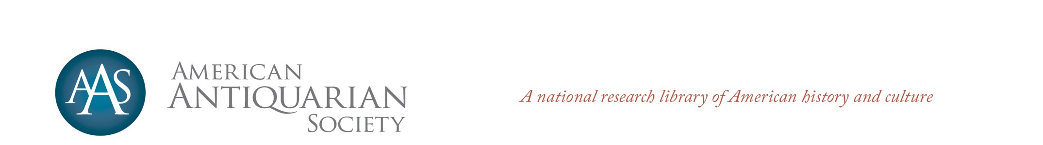 Logo of the American Antiquarian Society, featuring a circular badge with the letters 